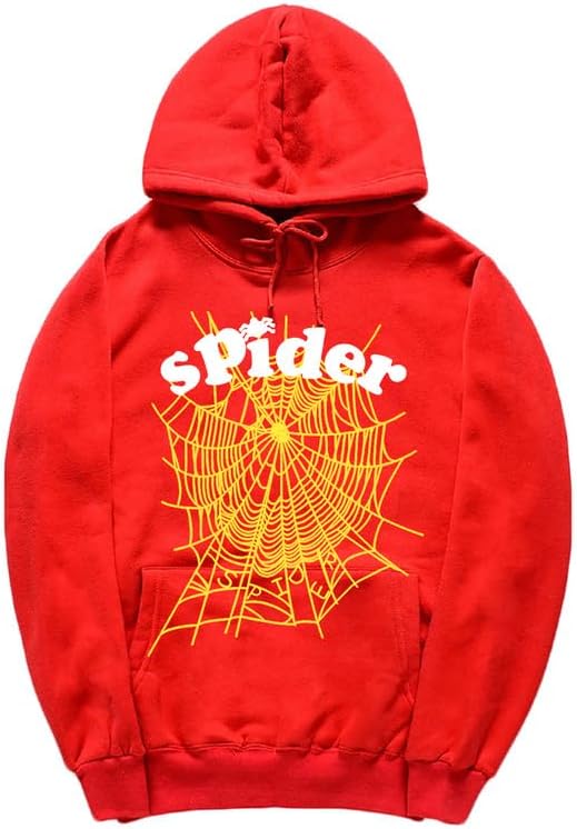 CORIRESHA Fashion Spider Web Sudadera con capucha de manga larga con cordón unisex de algodón con bolsillos
