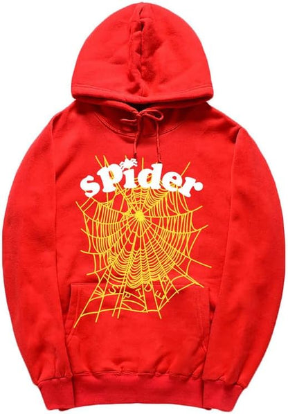 CORIRESHA Fashion Spider Web Sudadera con capucha de manga larga con cordón unisex de algodón con bolsillos