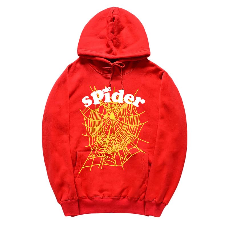 CORIRESHA Fashion Spider Web Sudadera con capucha de manga larga con cordón unisex de algodón con bolsillos