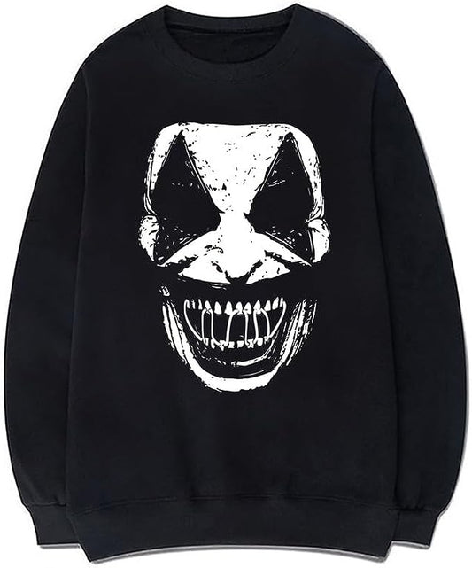 CORIRESHA Teen Halloween Joker Sweatshirt Crew Neck Long Sleeve Casual Gothic Pullover