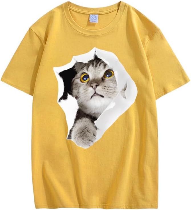 CORIRESHA Camiseta de algodón acogedora informal de manga corta con cuello redondo y cuello redondo para adolescente