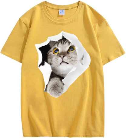 CORIRESHA Camiseta de algodón acogedora informal de manga corta con cuello redondo y cuello redondo para adolescente