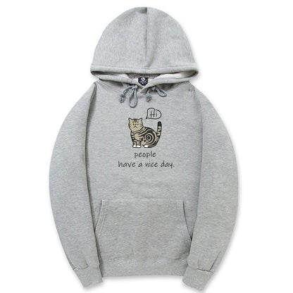 CORIRESHA Sudadera con capucha de gato lindo para adolescente, sudadera informal de manga larga con cordón y letras de algodón