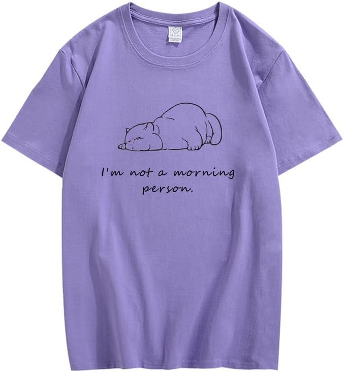 CORIRESHA Camiseta informal de manga corta con cuello redondo y letras personalizadas para adolescentes
