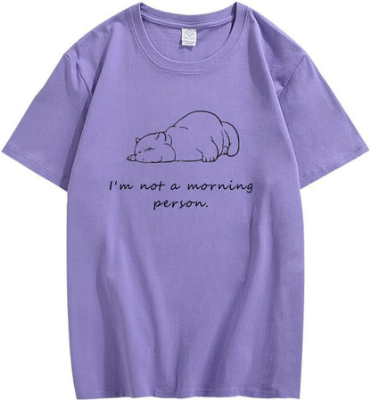 CORIRESHA Camiseta informal de manga corta con cuello redondo y letras personalizadas para adolescentes