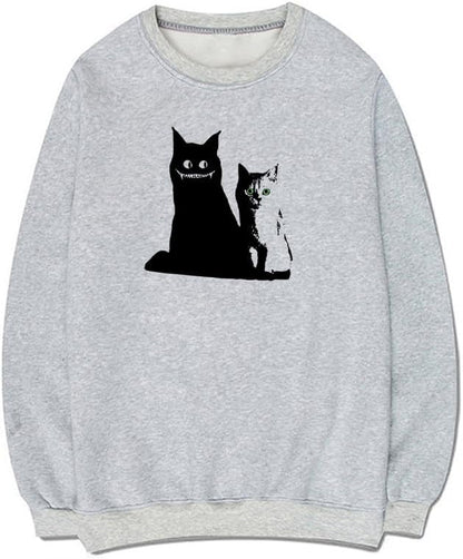 CORIRESHA Cat lovers Sweatshirt Crewneck Long Sleeves Soft Cotton Cute Pullover