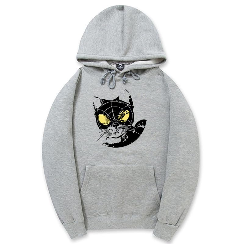 CORIRESHA Sudadera con capucha para amantes de los gatos adolescentes, manga larga, con cordón, informal, Y2K, telaraña