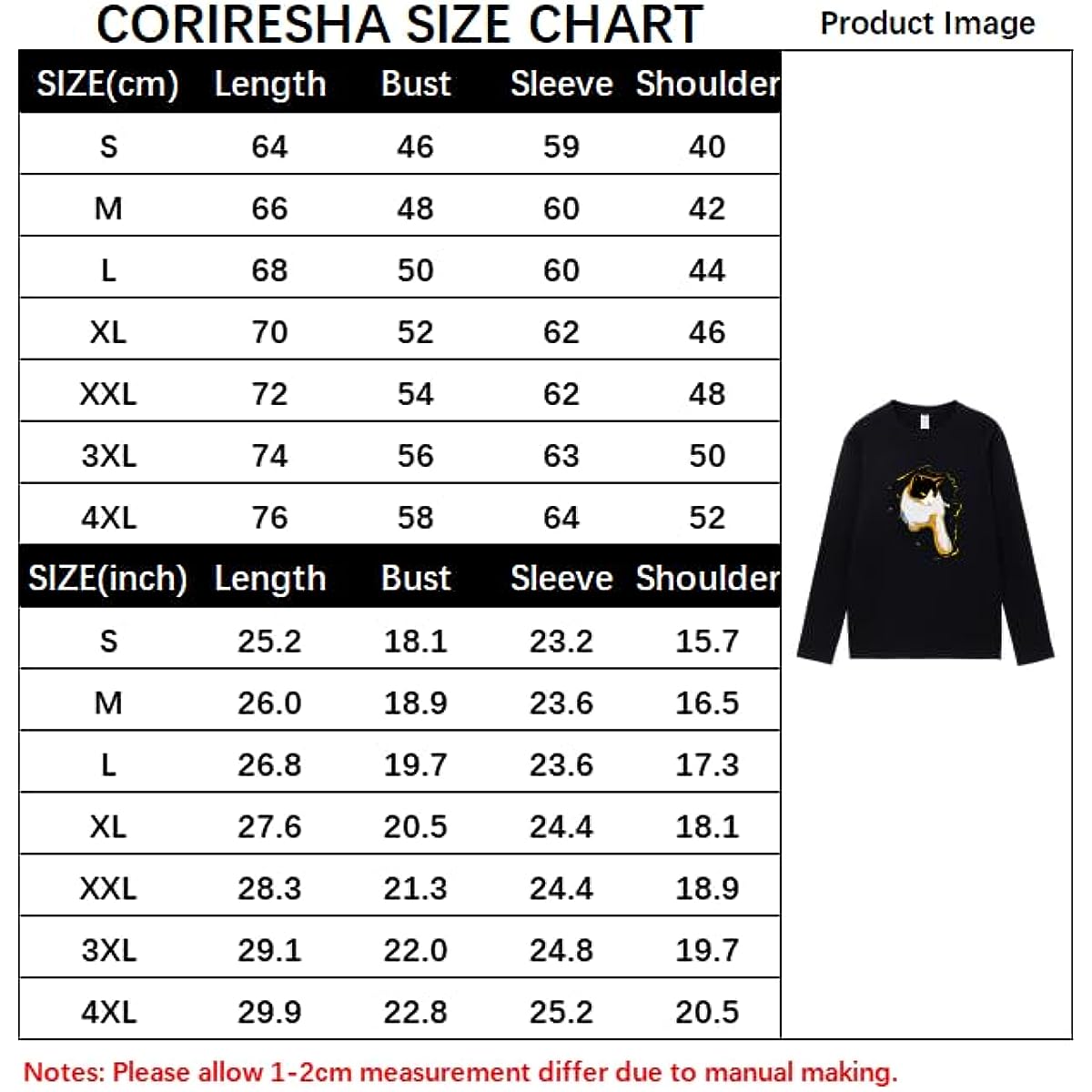 CORIRESHA Teen Cute Cat Crew Neck Long Sleeve Casual Soft Cotton T-Shirt