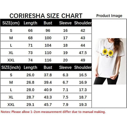 CORIRESHA Women's Cute Sunflower Graphic T Shirts Round Neck Short Sleeve Dog Lovers Clothing