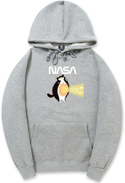 CORIRESHA Teen Cat Lover Hoodie Long Sleeve Drawstring Kangaroo Pocket NASA Sweatshirt