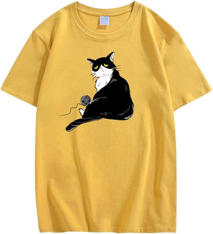 CORIRESHA Camiseta holgada de algodón con cuello redondo y manga corta para adolescente