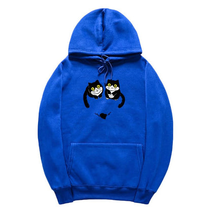 CORIRESHA Teen Cute Cat Hoodie Long Sleeve Drawstring Kangaroo Pocket Heart Sweatshirt