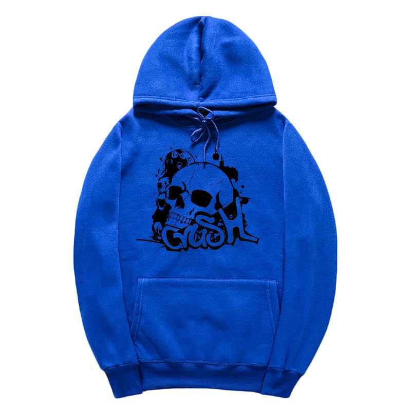 CORIRESHA Sudadera unisex con capucha de calavera de manga larga con cordón y bolsillo canguro Y2K para Halloween