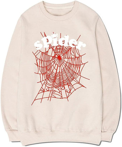 CORIRESHA Sudadera de tela de araña con cuello redondo y manga larga para mujer