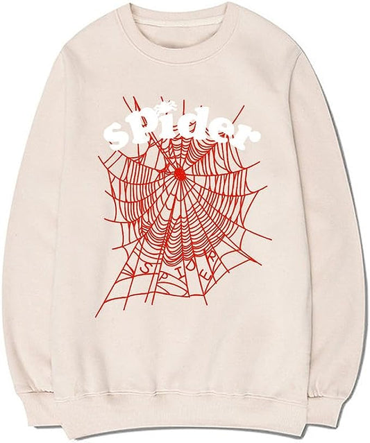 CORIRESHA Sudadera de tela de araña con cuello redondo y manga larga para mujer