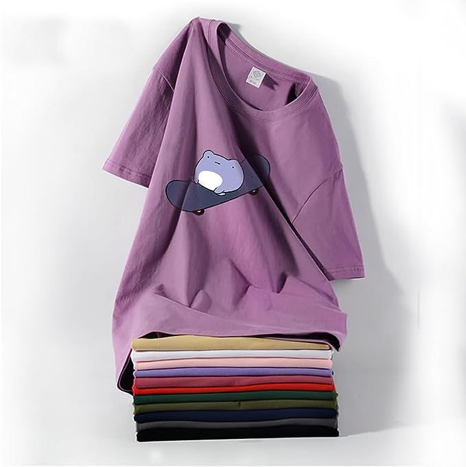 CORIRESHA Camiseta básica de verano con cuello redondo y manga corta para mujer
