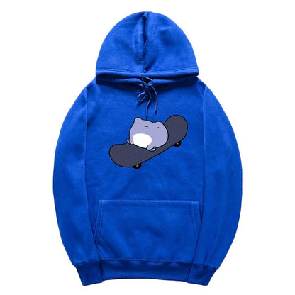 CORIRESHA Sudadera con capucha de rana linda para niñas adolescentes, manga larga, con cordón, para monopatín, Kawaii