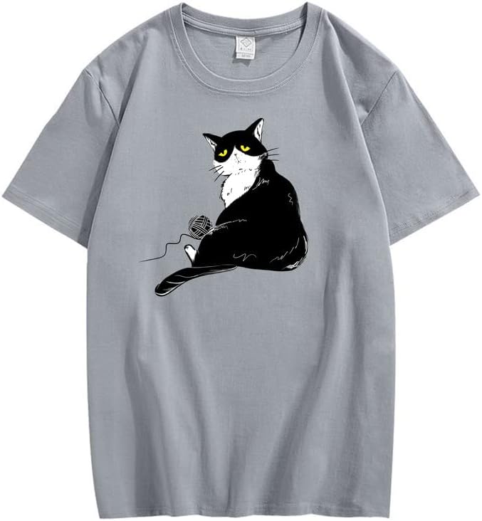 CORIRESHA Camiseta holgada de algodón con cuello redondo y manga corta para adolescente