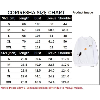 CORIRESHA Teen Cute Cat Basketball Cuello redondo Manga larga Cozy Cotton Fall Sudadera