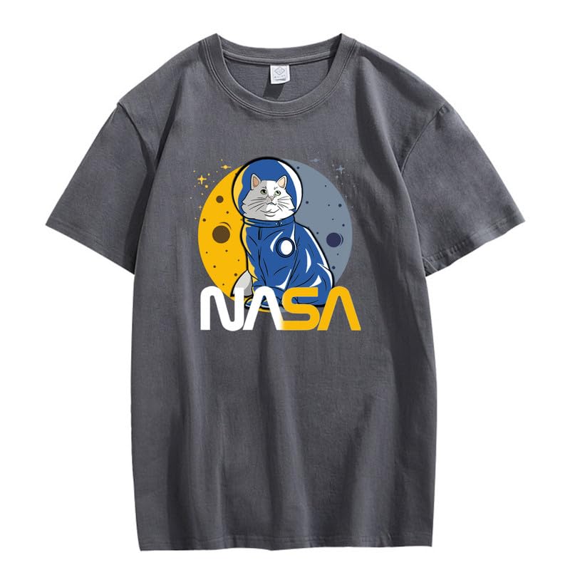 CORIRESHA Camiseta básica informal de manga corta con cuello redondo de la NASA para adolescentes