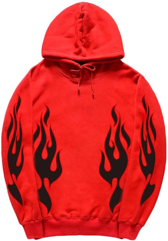 CORIRESHA Sudadera unisex con capucha de llama de moda de manga larga con cordón casual Y2K estética