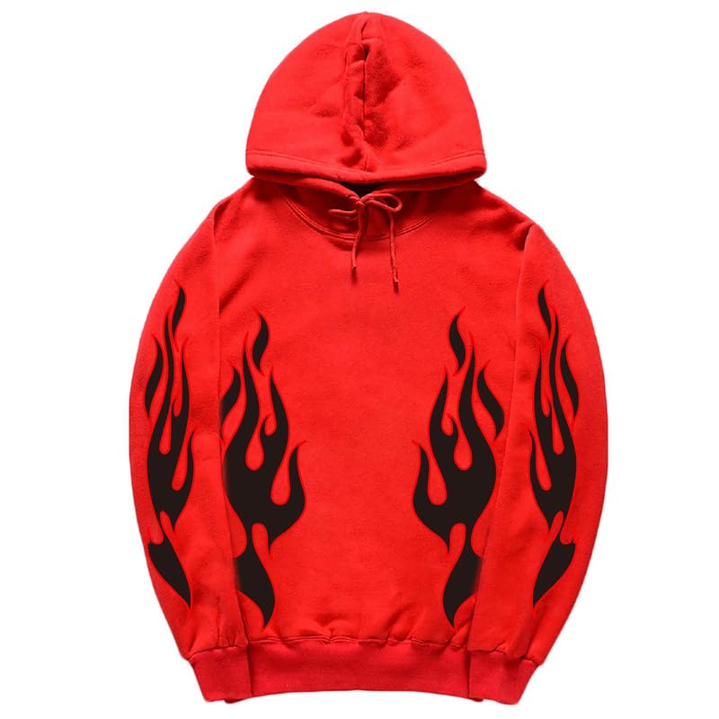 CORIRESHA Sudadera unisex con capucha de llama de moda de manga larga con cordón casual Y2K estética