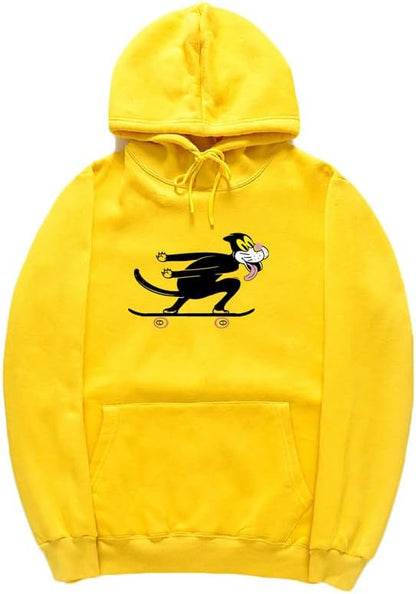 CORIRESHA Teen Skateboard Cat Hoodie Long Sleeve Drawstring Kangaroo Pocket Cute Sweatshirt