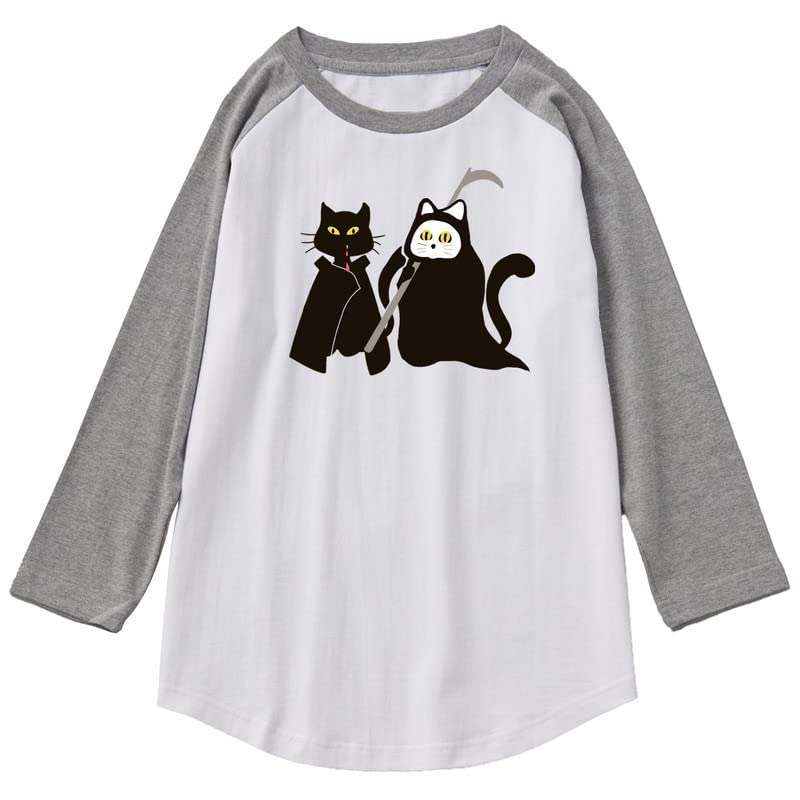 CORIRESHA Camiseta de manga raglán con diseño de gato fantasma y ropa de Halloween para adolescentes