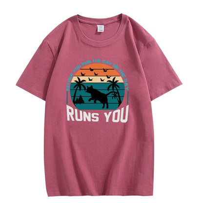 CORIRESHA Camiseta de manga corta unisex con diseño de gaviota y gato hawaiano de verano