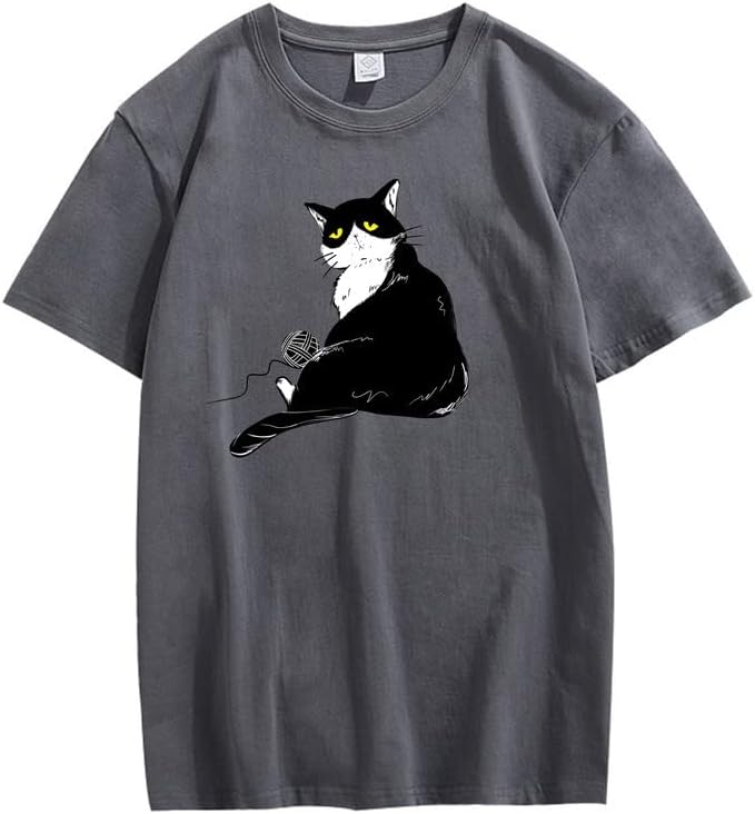 CORIRESHA Camiseta holgada de algodón con cuello redondo y manga corta para adolescente