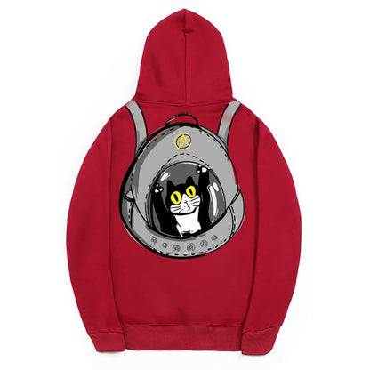 CORIRESHA Adolescentes Amantes de los Gatos Sudadera con capucha Casual Manga Larga Cordón Algodón Lindo Sudadera