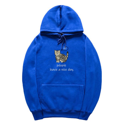 CORIRESHA Sudadera con capucha de gato lindo para adolescente, sudadera informal de manga larga con cordón y letras de algodón
