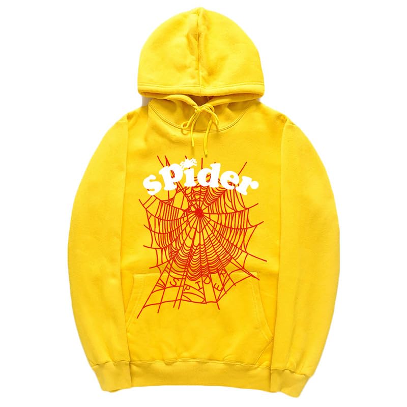 CORIRESHA Fashion Spider Web Sudadera con capucha de manga larga con cordón unisex de algodón con bolsillos