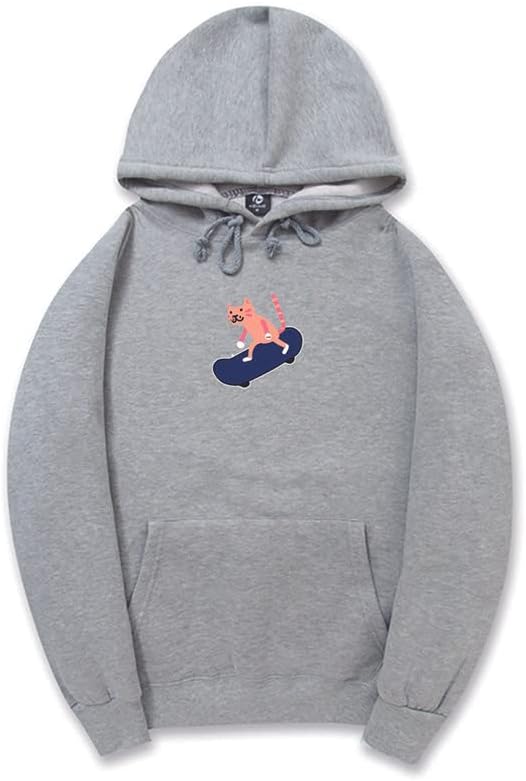 CORIRESHA Sudadera con capucha de algodón suave con diseño de gato de dibujos animados para adolescentes
