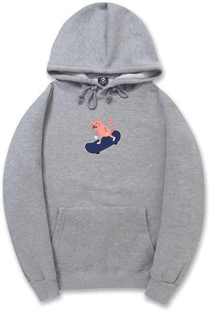 CORIRESHA Sudadera con capucha de algodón suave con diseño de gato de dibujos animados para adolescentes
