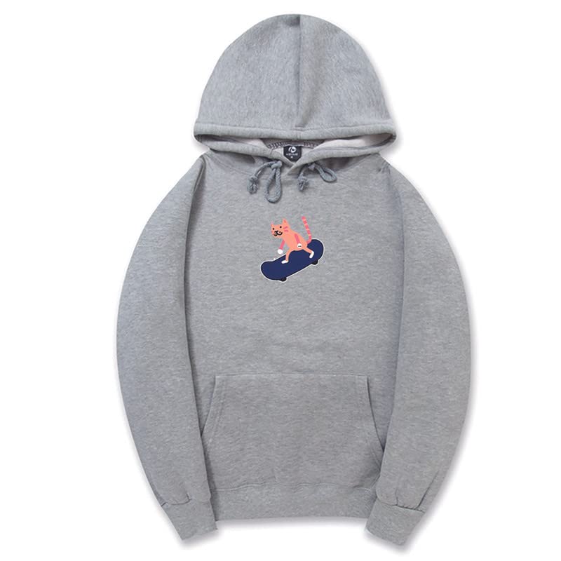 CORIRESHA Sudadera con capucha de algodón suave con diseño de gato de dibujos animados para adolescentes
