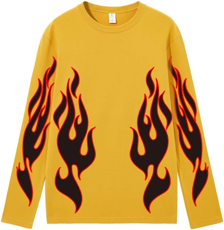 CORIRESHA Adolescente Moda Llama Patrón Cuello Redondo Manga Larga Y2K Otoño Camiseta Top