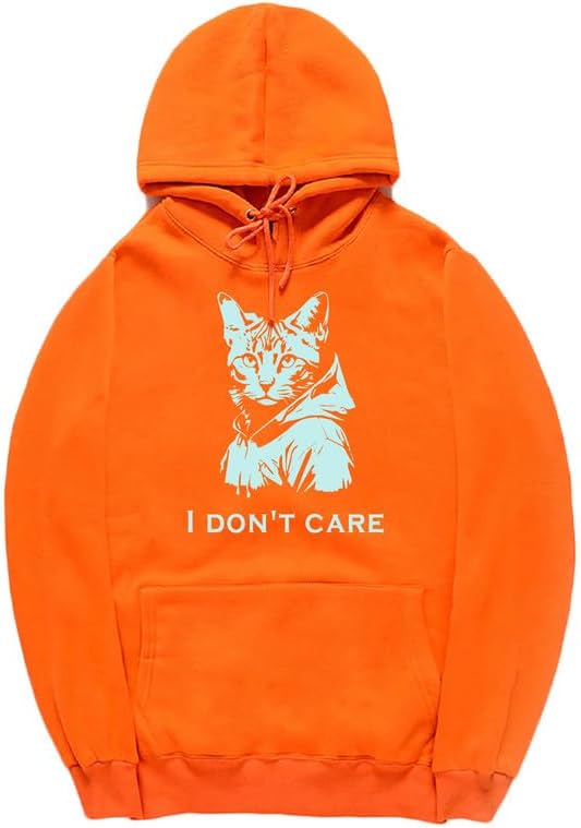 CORIRESHA Sudadera con Capucha de Gato Lindo para Mujer Sudadera Informal de Manga Larga con cordón y Letras para Hombre