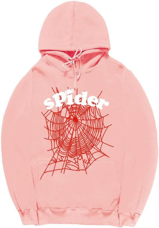 CORIRESHA Fashion Spider Web Sudadera con capucha de manga larga con cordón unisex de algodón con bolsillos