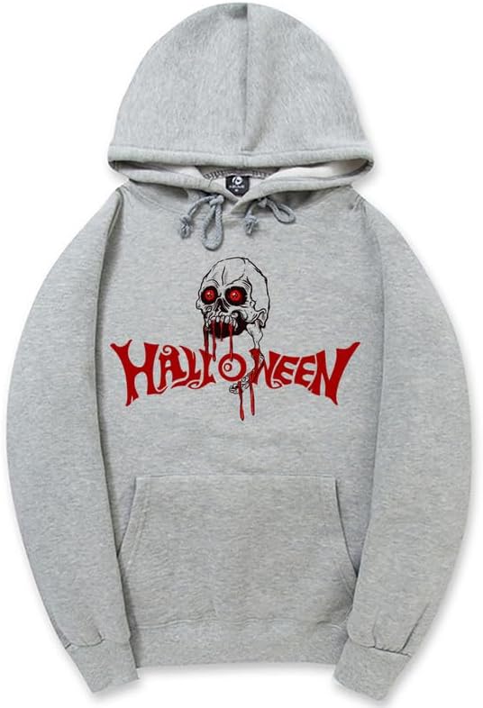 CORIRESHA Halloween Skull Sudadera con capucha de manga larga con cordón de algodón Unisex sudadera manchada de sangre