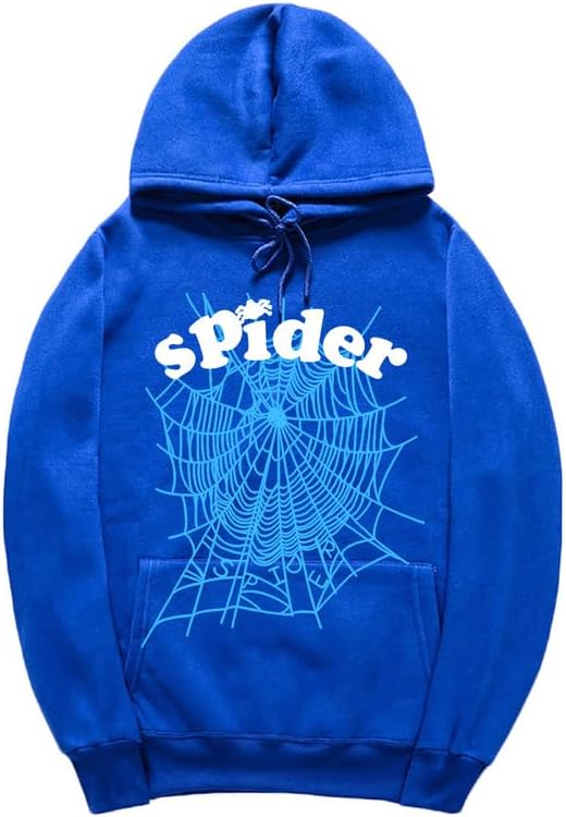 CORIRESHA Fashion Spider Web Sudadera con capucha de manga larga con cordón unisex de algodón con bolsillos