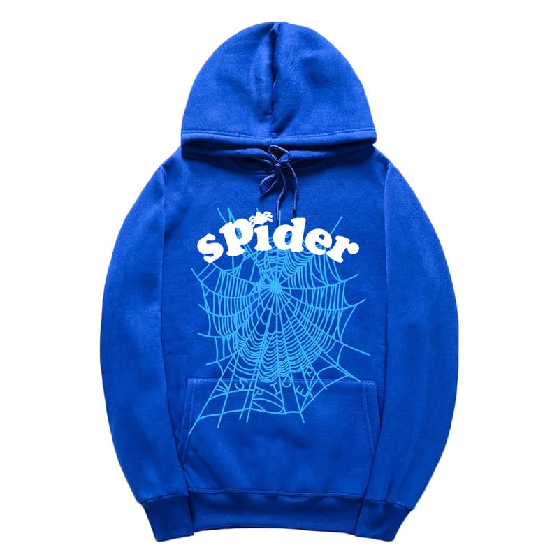 CORIRESHA Fashion Spider Web Sudadera con capucha de manga larga con cordón unisex de algodón con bolsillos