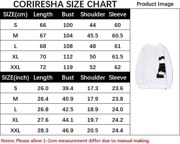 CORIRESHA Teen Cute Cat Crew Neck Long Sleeve Simple Cotton Pullover Sweatshirt