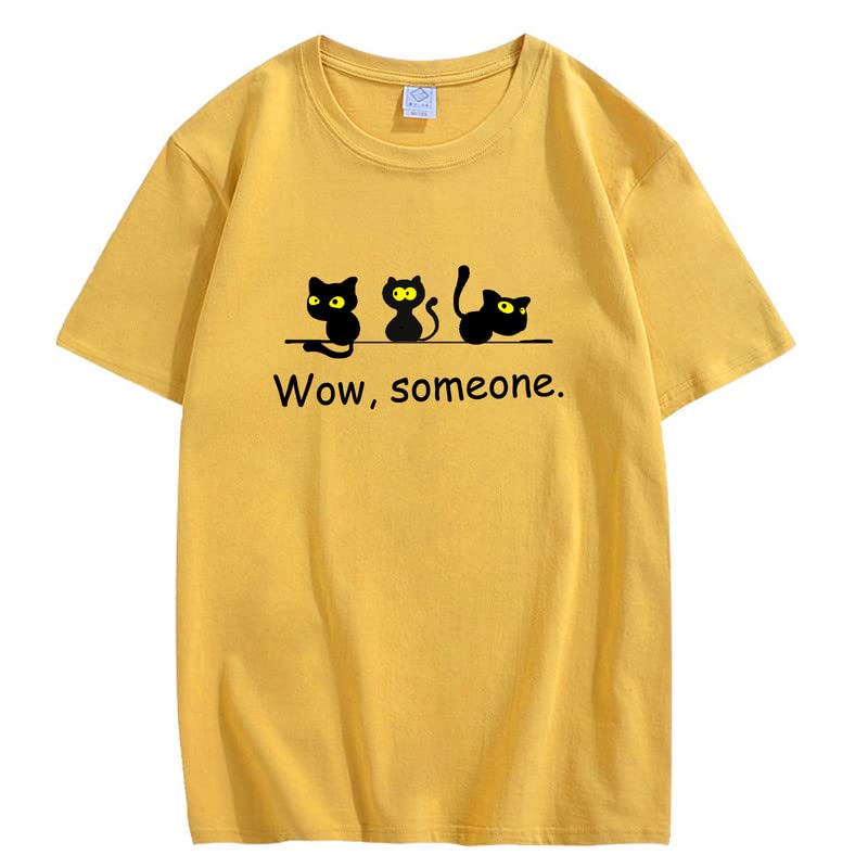 CORIRESHA Lindo Gato Negro Camisetas Amantes de los Animales Ropa Divertida Adolescentes