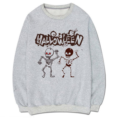 CORIRESHA Unisex Halloween Skeleton Crew Neck Long Sleeves Y2K Aesthetic Gothic Sweatshirt