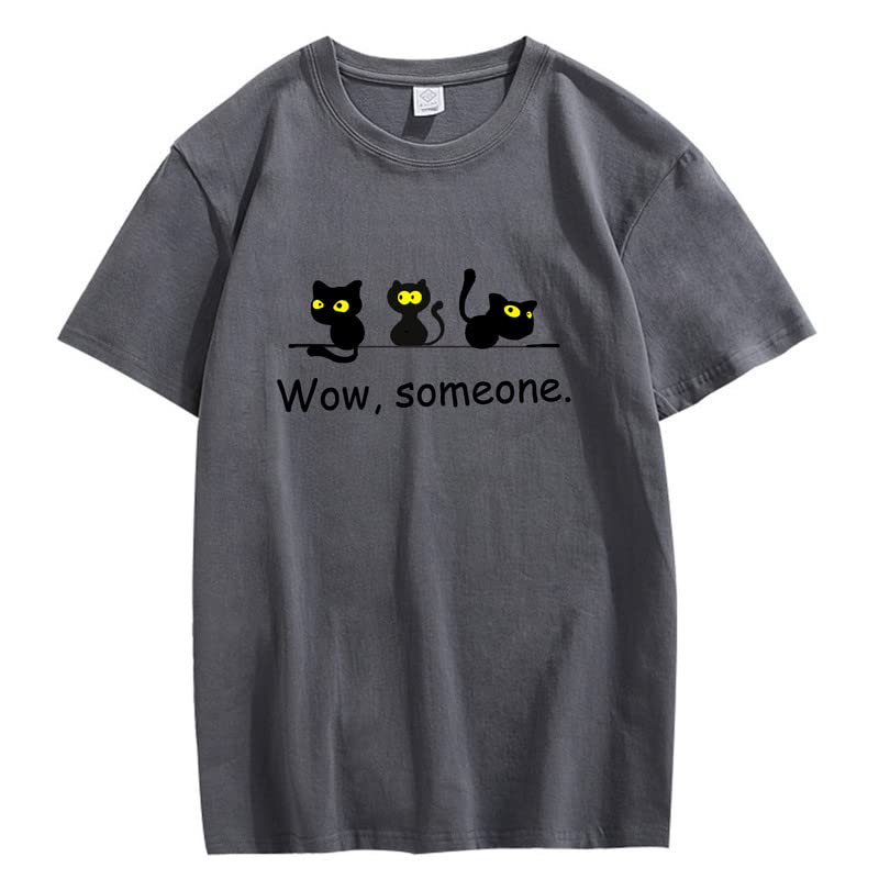 CORIRESHA Lindo Gato Negro Camisetas Amantes de los Animales Ropa Divertida Adolescentes