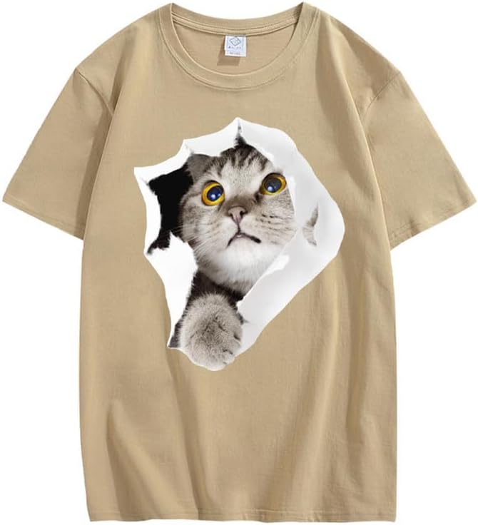 CORIRESHA Camiseta de algodón acogedora informal de manga corta con cuello redondo y cuello redondo para adolescente