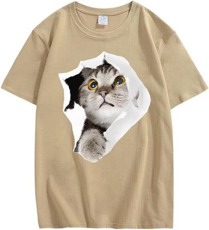 CORIRESHA Camiseta de algodón acogedora informal de manga corta con cuello redondo y cuello redondo para adolescente