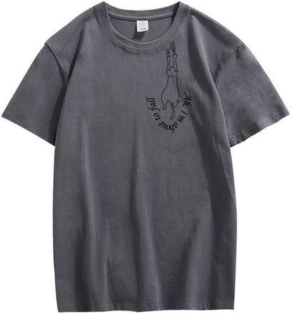 CORIRESHA Camiseta unisex con estampado de gato divertido de verano de manga corta y linda camiseta