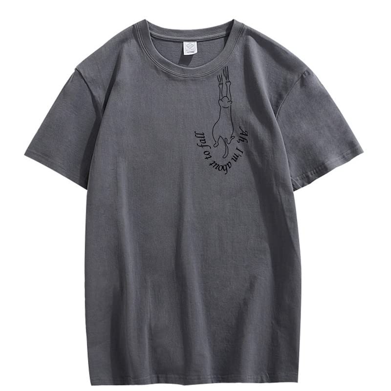 CORIRESHA Unisex's Funny Cat Pattern T-Shirt Summer Short Sleeve Cozy Cute Top